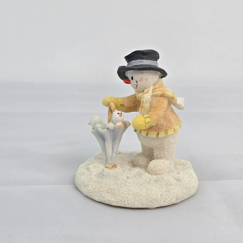 Russ Berrie Ice Sculptures Glad Hidings Snowman Figurine 21367 Hand Painted 3.5